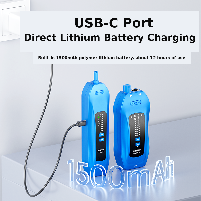 Multifunctional Network Cable Tracer with RJ45 Wire Mapping, Port Flashing, NCV & VFL